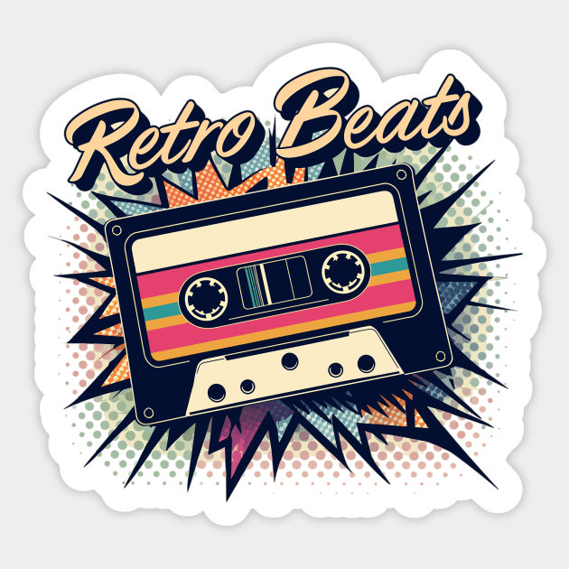 Vintage Cassette Tape Music Lover Nostalgic 80s Sticker by DefineWear